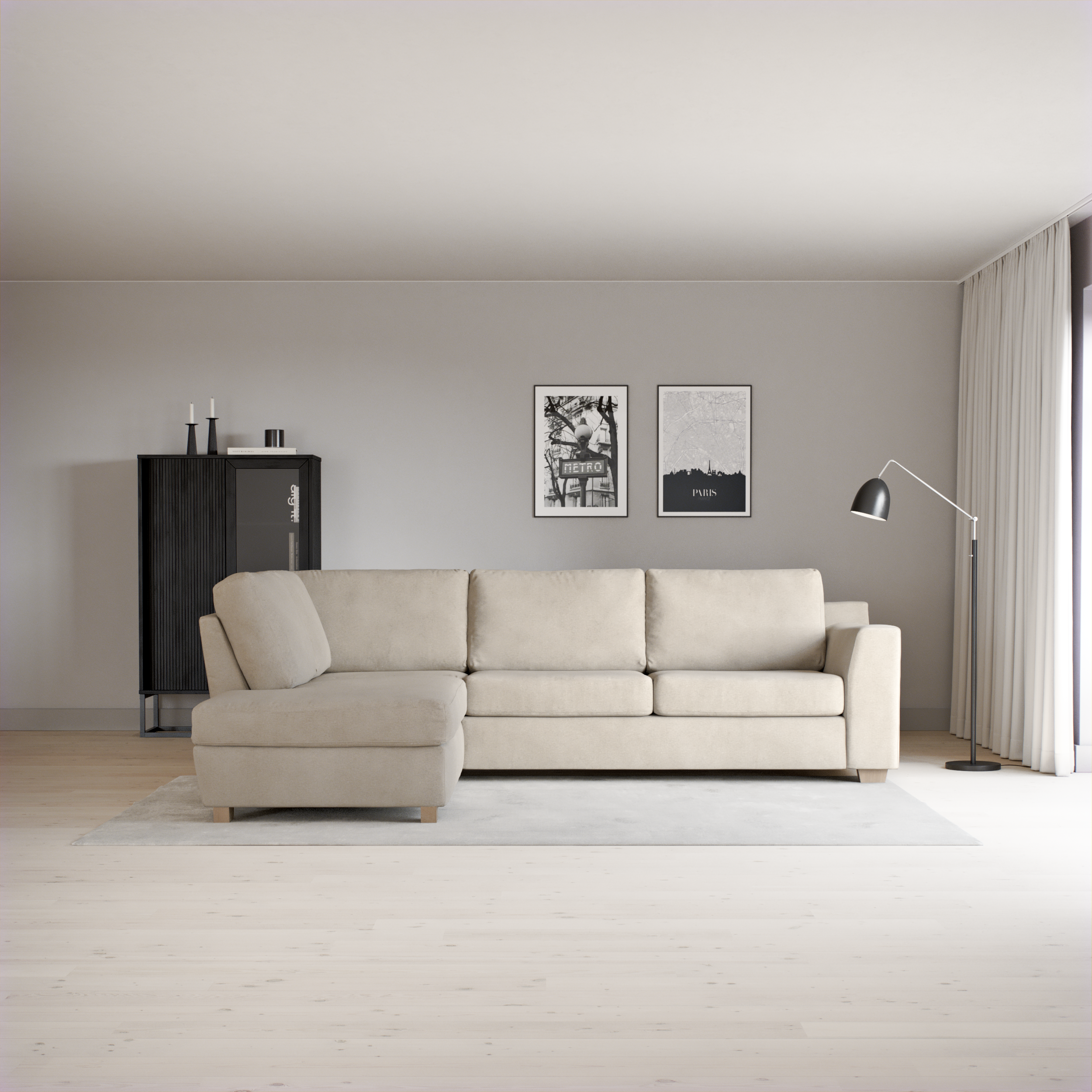 Friday, 2,5-sits soffa med divan vänster