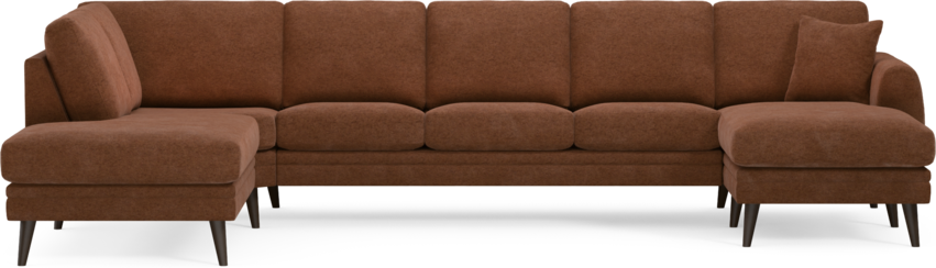 Eden - 3-sits soffa med divan vänster och schäslong höger - Orange