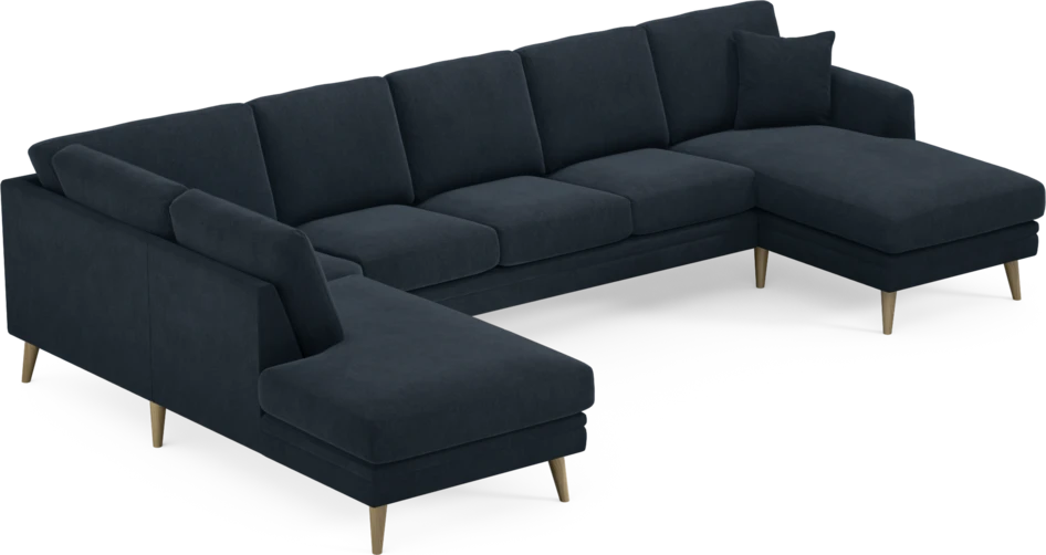 Eden - 3-sits soffa med divan vänster och schäslong höger - Blå