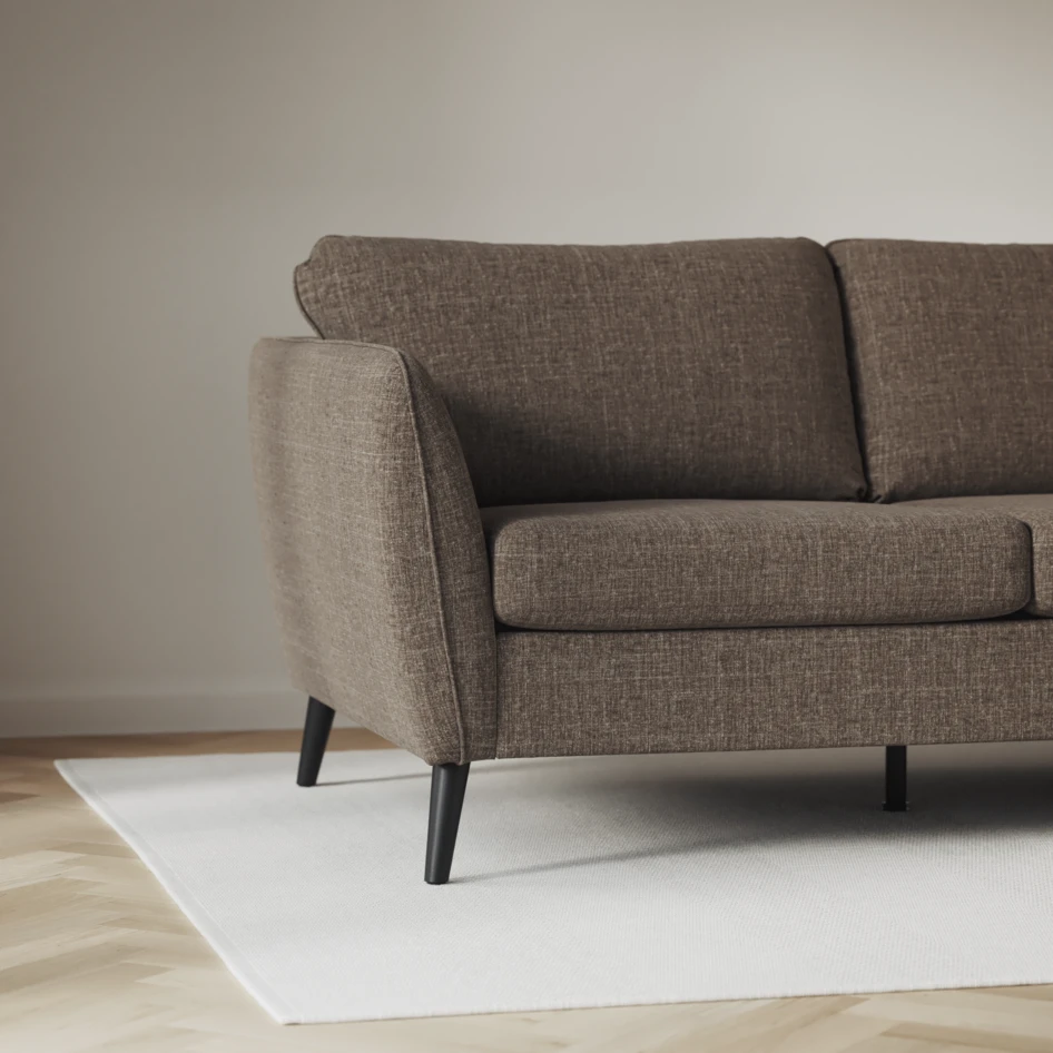 County - 2,5-sits soffa med divan vänster - Brun