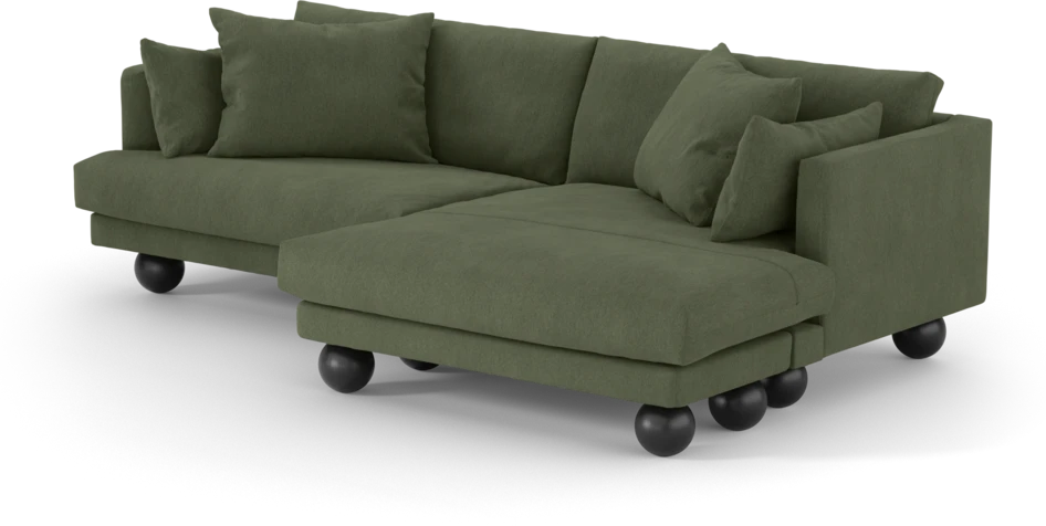 Harper - 4-sits med schäslong XL höger - Grön
