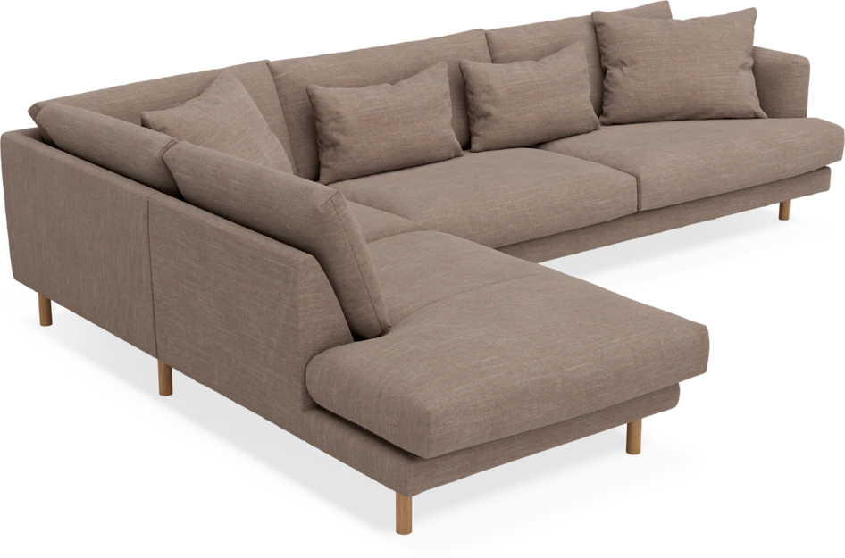 Harper - 3-sits soffa med divan vänster - Brun