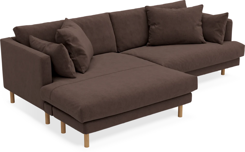Harper - 4-sits med schäslong XL vänster - Brun