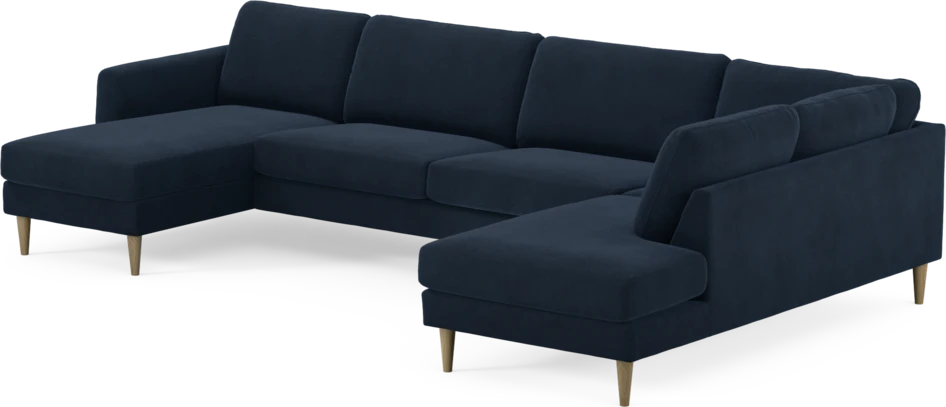 Bridge - 3-sits soffa med schäslong vänster och divan höger - Blå