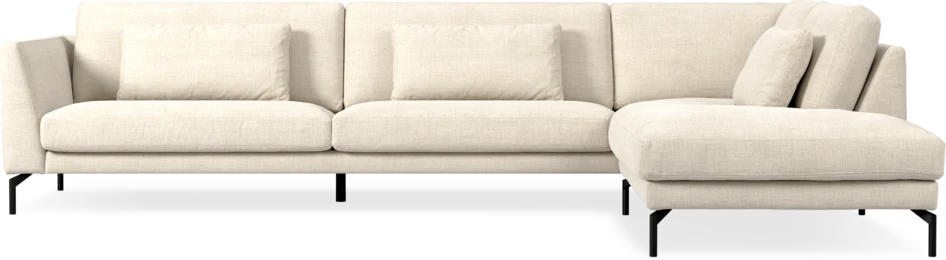 Willow - 4-sits soffa med divan höger, fast klädsel - Beige