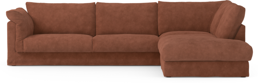 Cherrie Klädsel - 3-sits soffa med divan höger - Orange