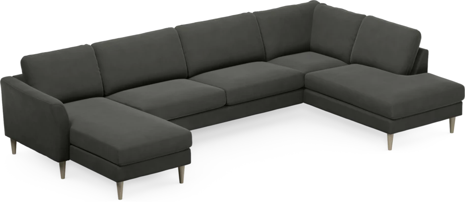 Bridge - 3-sits soffa med schäslong vänster och divan höger - Grå