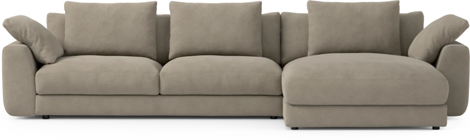 Amie - 3-sits med schäslong höger - Beige