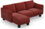Madison Lux - 2-sits soffa med schäslong vänster - Rosa