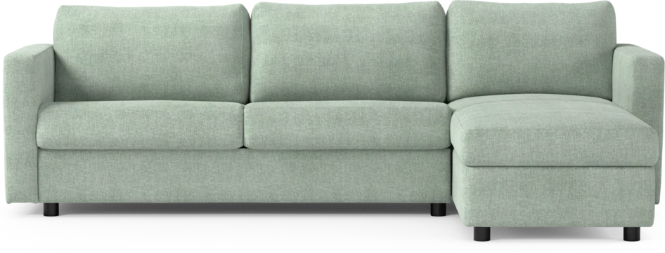 Lindö - Bäddsoffa 2,5-sits med schäslong, vändbar - Grön