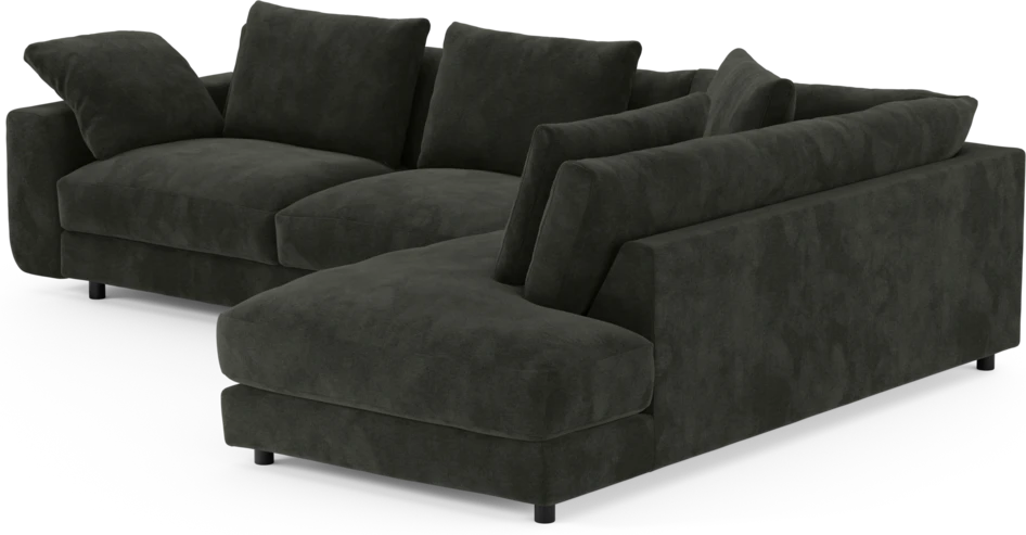 Amie - 3-sits med divan höger - Svart