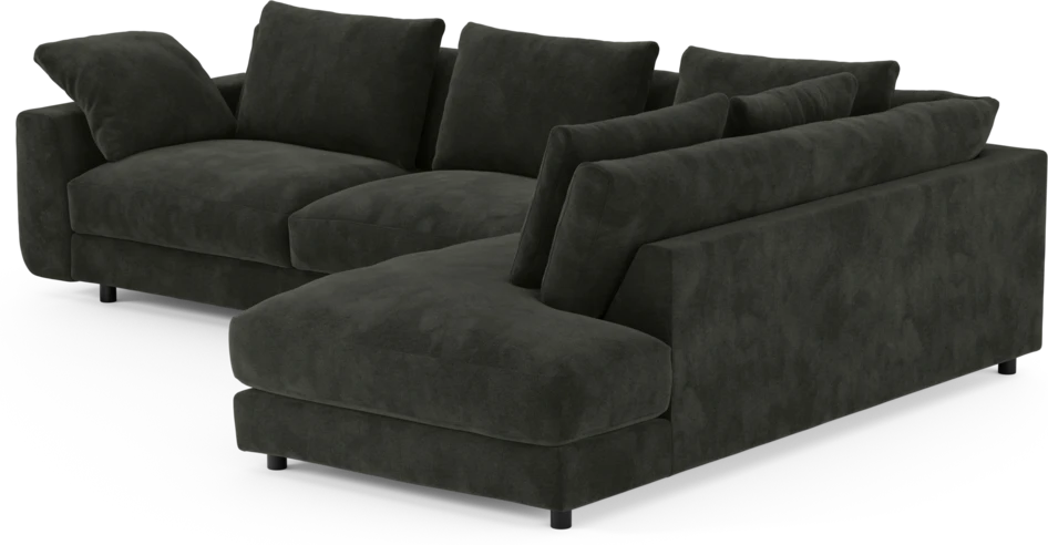 Amie - 3-sits med divan höger - Svart