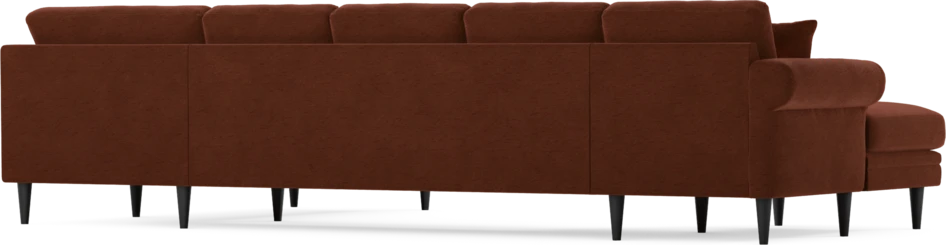 Eden - 3-sits soffa med schäslong vänster och divan höger - Orange