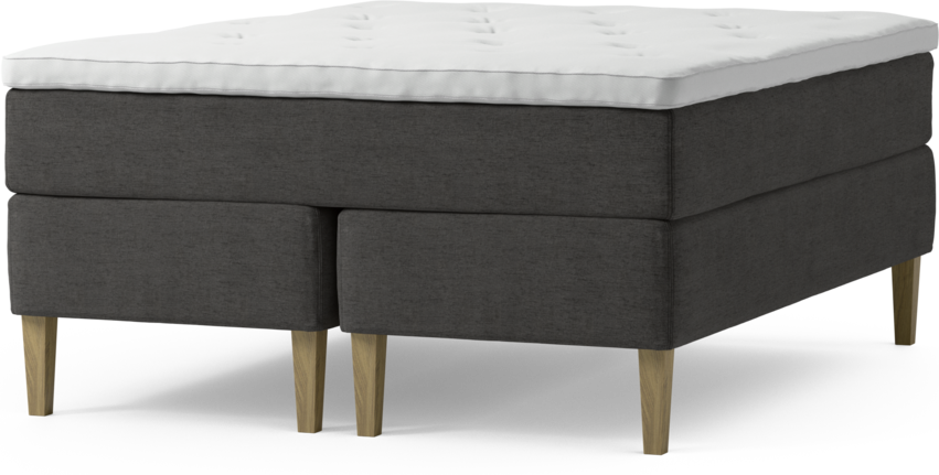 Delux Dream - Kontinentalsäng, dubbelsäng med bäddmadrass och sängben - Grå