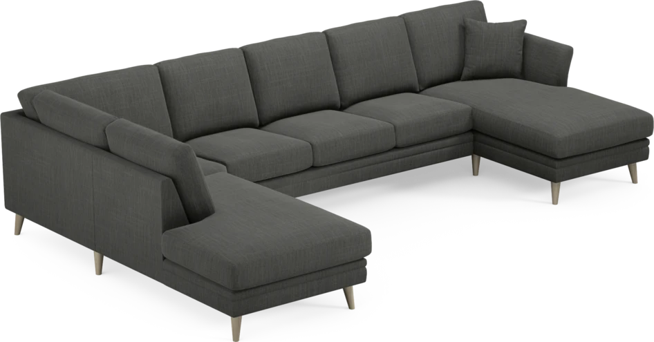 Eden - 3-sits soffa med divan vänster och schäslong höger - Grå