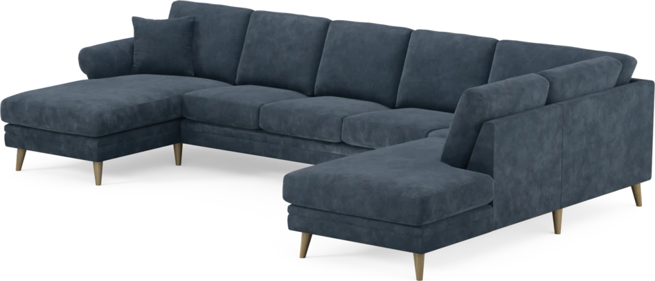 Eden - 3-sits soffa med schäslong vänster och divan höger - Blå