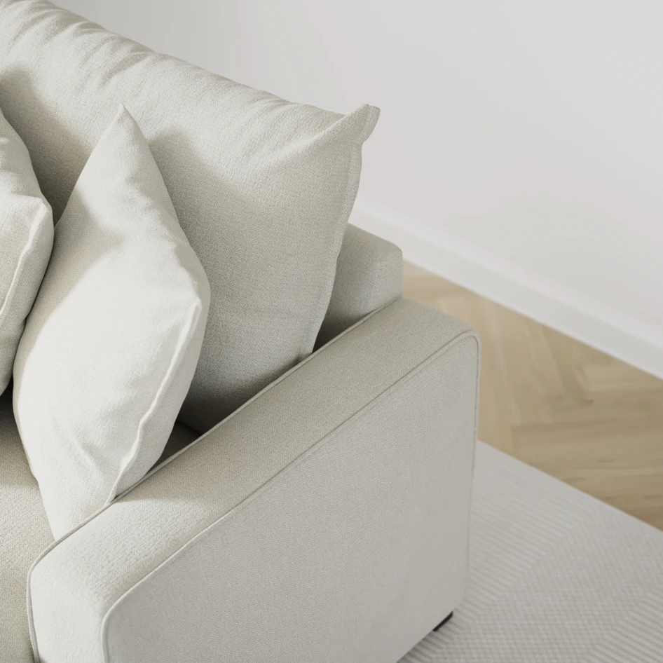 Mila - 3-sits soffa, hel dyna - Vit