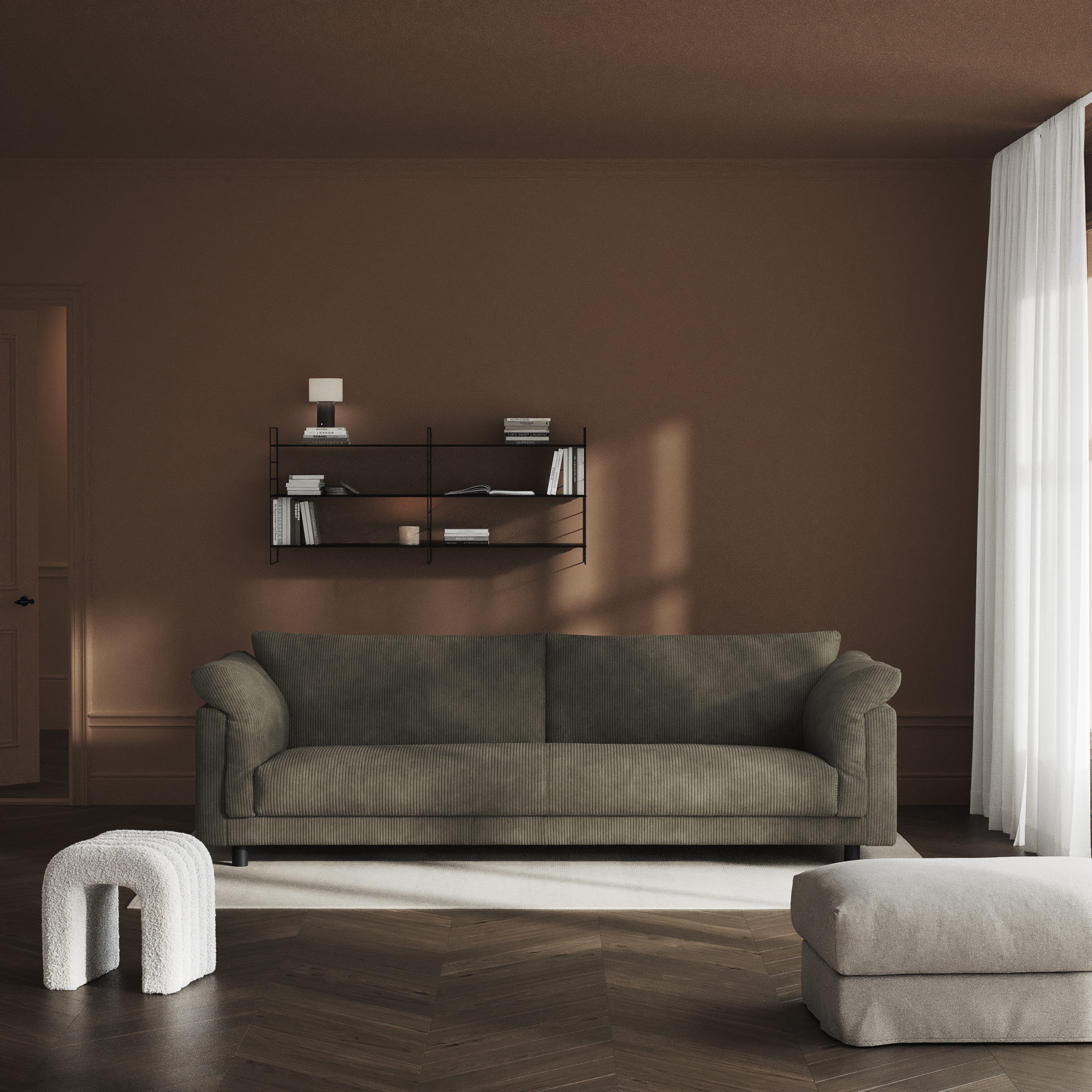 Cherrie - 4-sits soffa, hel dyna, fast klädsel - inspiration