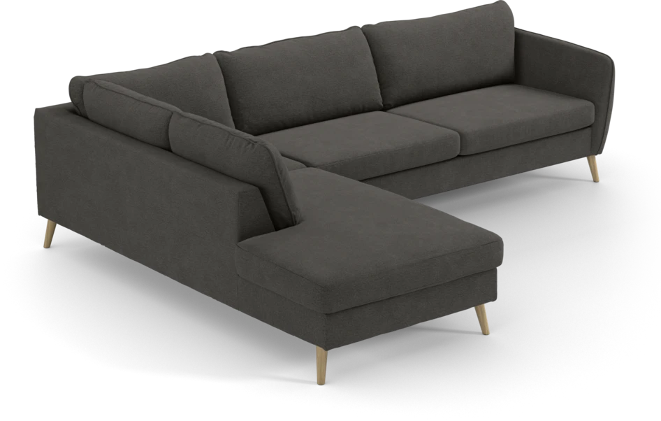 County - 2,5-sits soffa med divan vänster - Brun