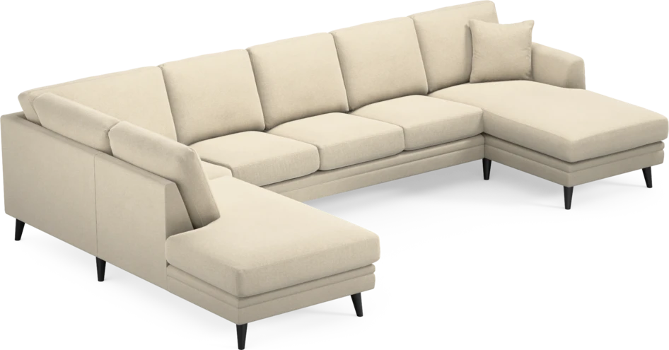 Eden - 3-sits soffa med divan vänster och schäslong höger - Beige