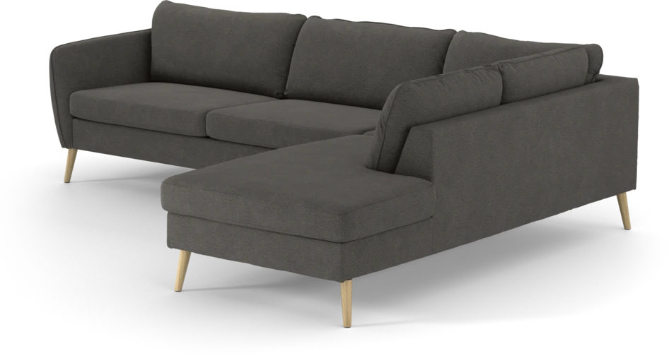 County - 2,5-sits soffa med divan höger - Brun