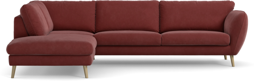 Madison - 3-sits soffa med divan vänster - Rosa