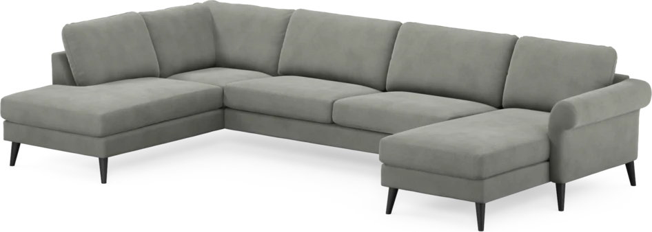 Bridge - 3-sits soffa med divan vänster och schäslong höger - Grå