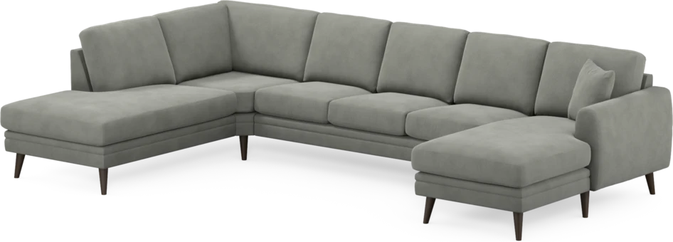 Eden - 3-sits soffa med divan vänster och schäslong höger - Grå