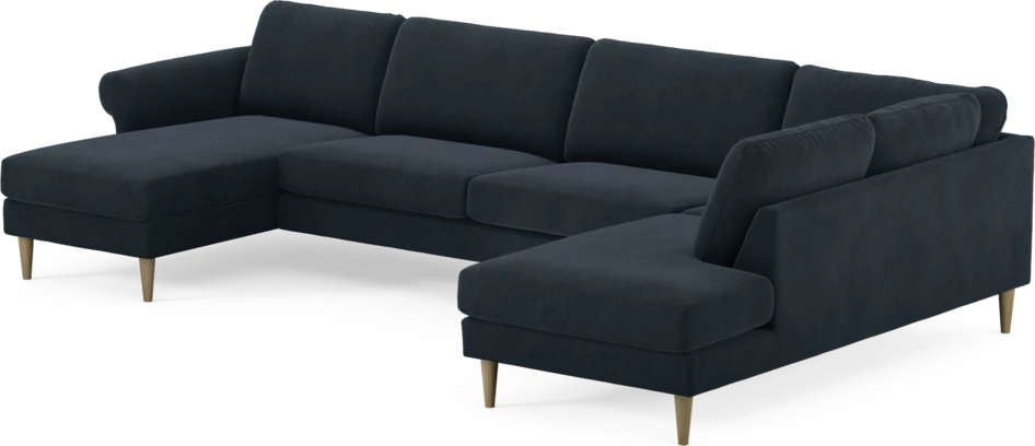 Bridge - 3-sits soffa med schäslong vänster och divan höger - Blå