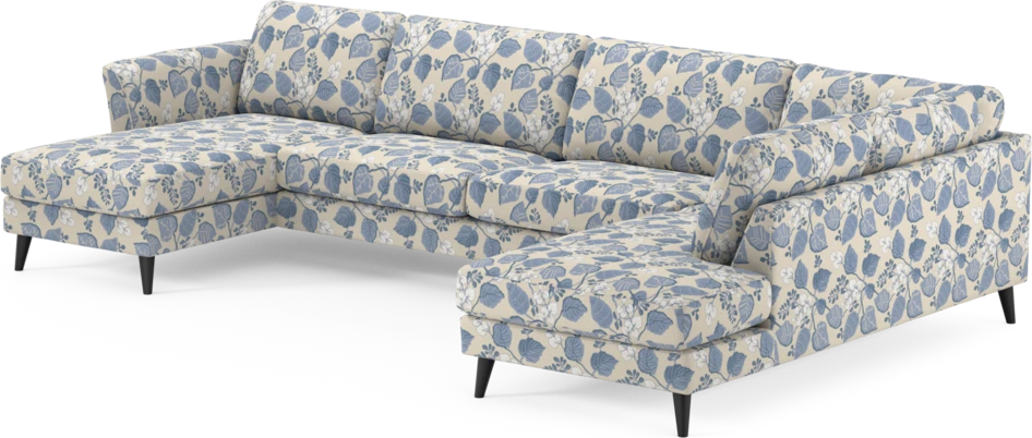 Bridge - 3-sits soffa med schäslong vänster och divan höger - Blå