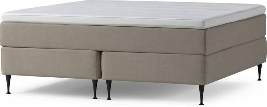 Delux Exclusive - Kontinentalsäng, dubbelsäng med bäddmadrass och sängben - Beige