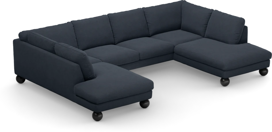 Madison - 2-sits soffa med divan vänster och höger - Blå