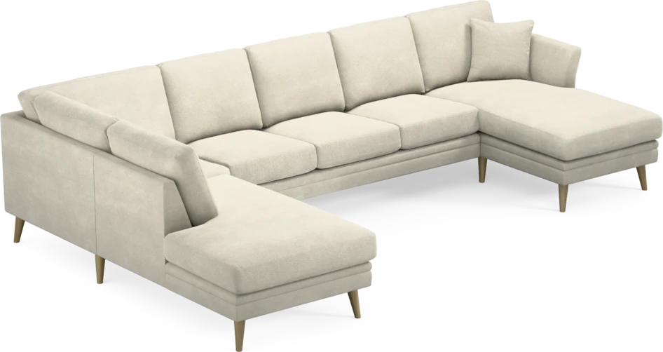 Eden - 3-sits soffa med divan vänster och schäslong höger - Vit