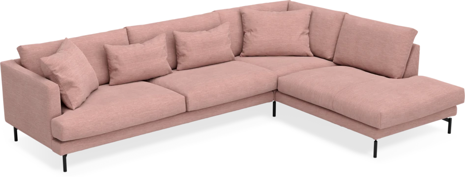 Harper - 3-sits soffa med divan höger - Rosa
