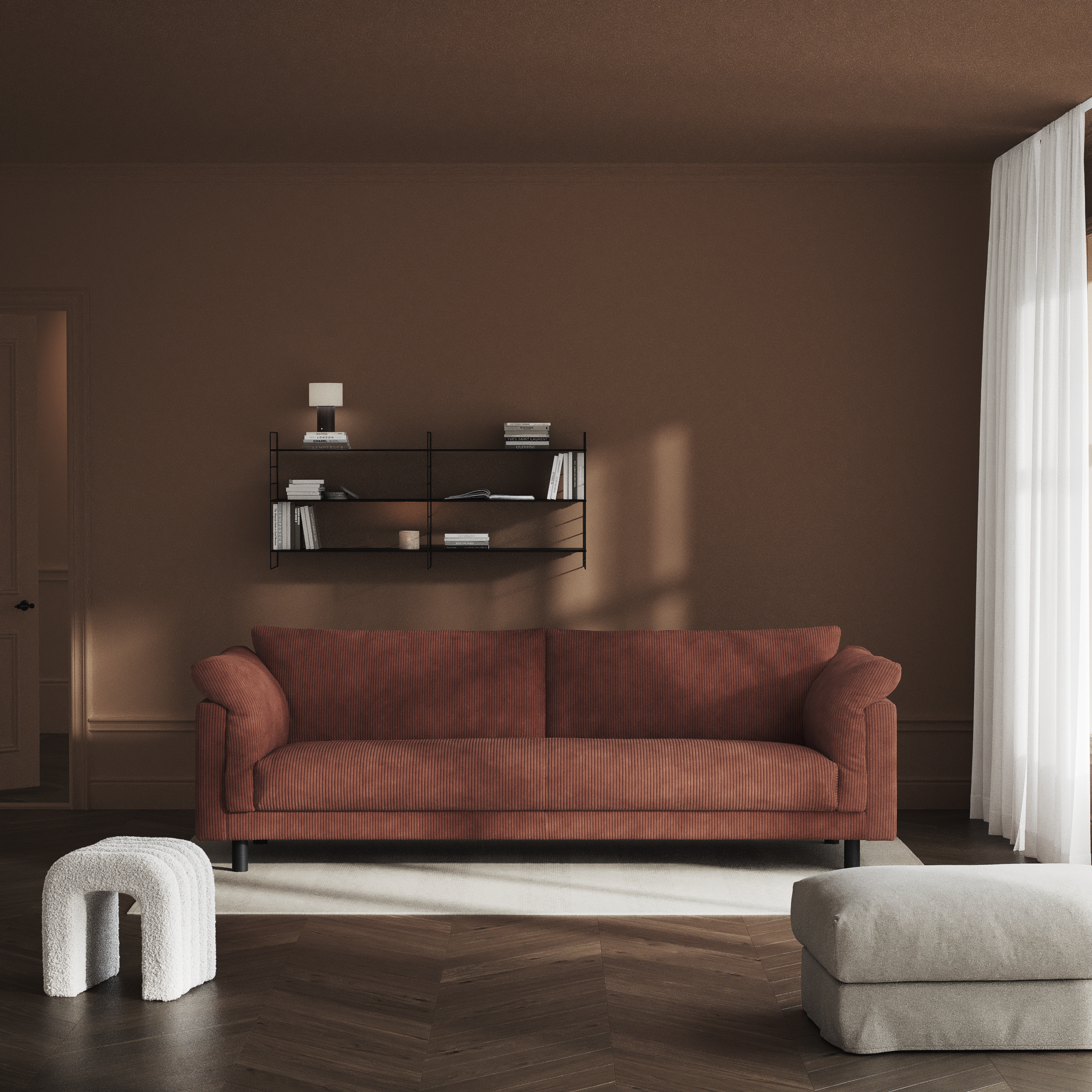 Cherrie - 4-sits soffa, hel dyna, fast klädsel - inspiration