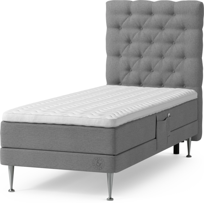 Särö Comfort, Ställbar säng, enkelsäng med bäddmadrass och Pikerad sänggavel