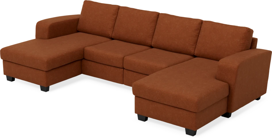 Friday - 2-sits soffa med två schäslonger - Orange