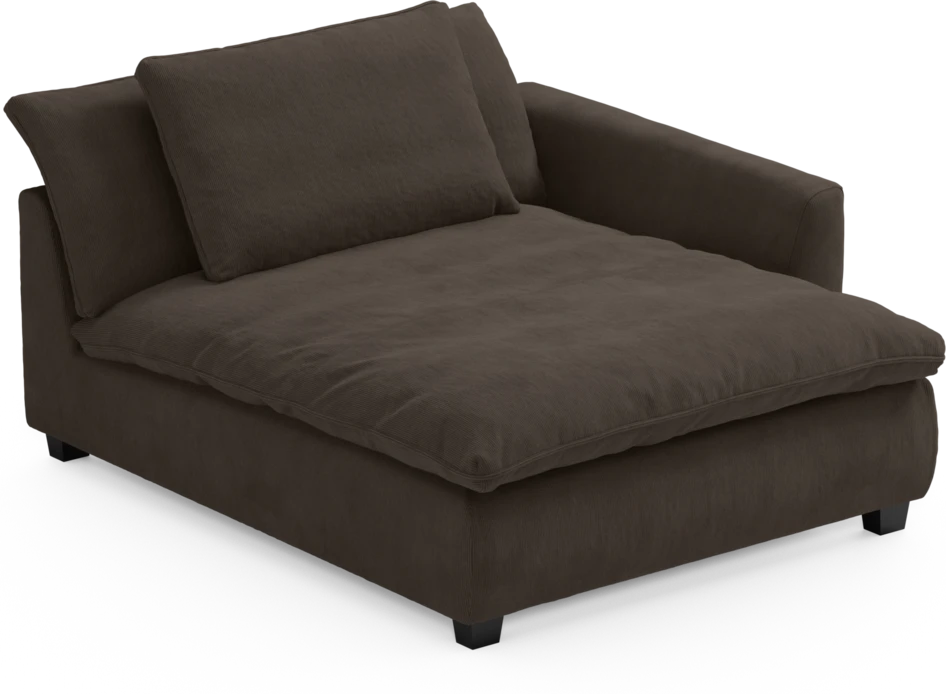 Bellora - Schäslong XL med armstöd höger - Brun