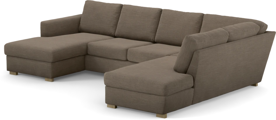 Friday - 3-sits soffa med schäslong vänster och divan höger - Brun
