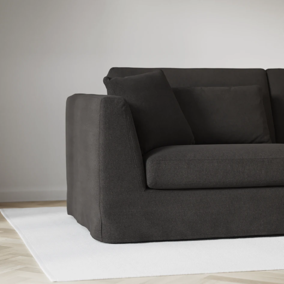 Willow - 4-sits soffa med divan vänster, med kappa - Brun