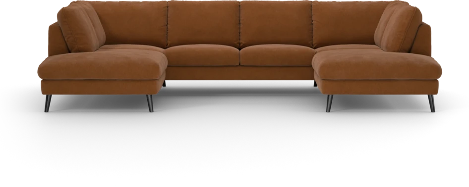 Madison Lux - 2-sits soffa med divan vänster och höger - Orange