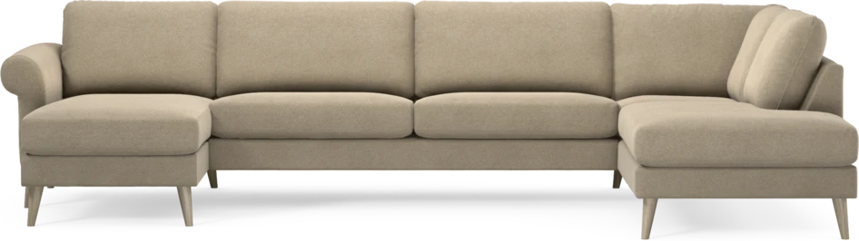 Bridge - 3-sits soffa med schäslong vänster och divan höger - Beige
