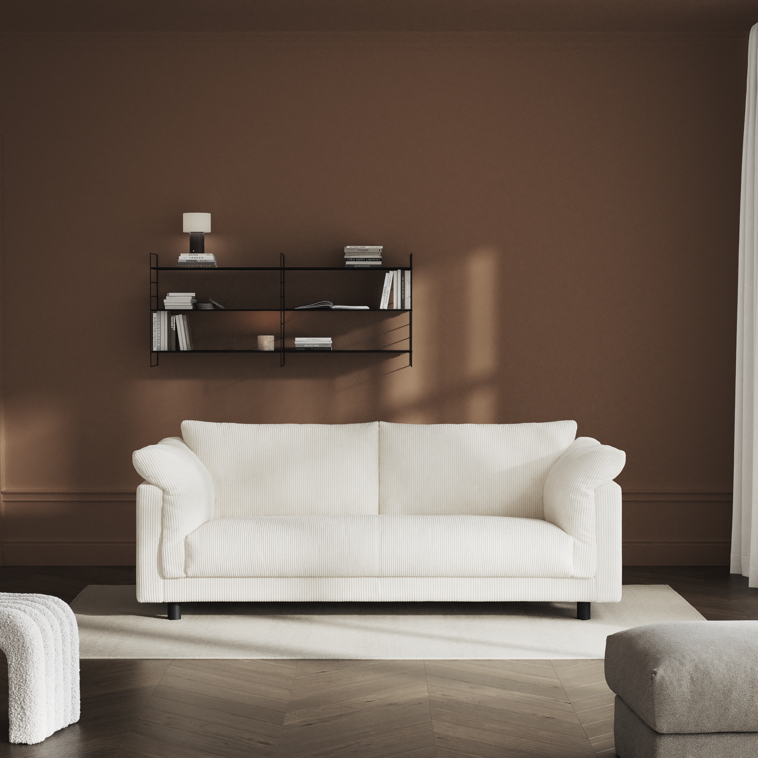 Cherrie, 2,5-sits soffa, hel dyna, fast klädsel