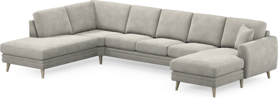Eden - 3-sits soffa med divan vänster och schäslong höger - Grå