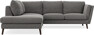 Madison - 2-sits soffa med divan vänster - Brun