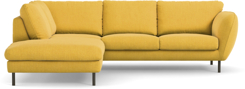 Madison Lux - 2-sits soffa med divan vänster - Gul