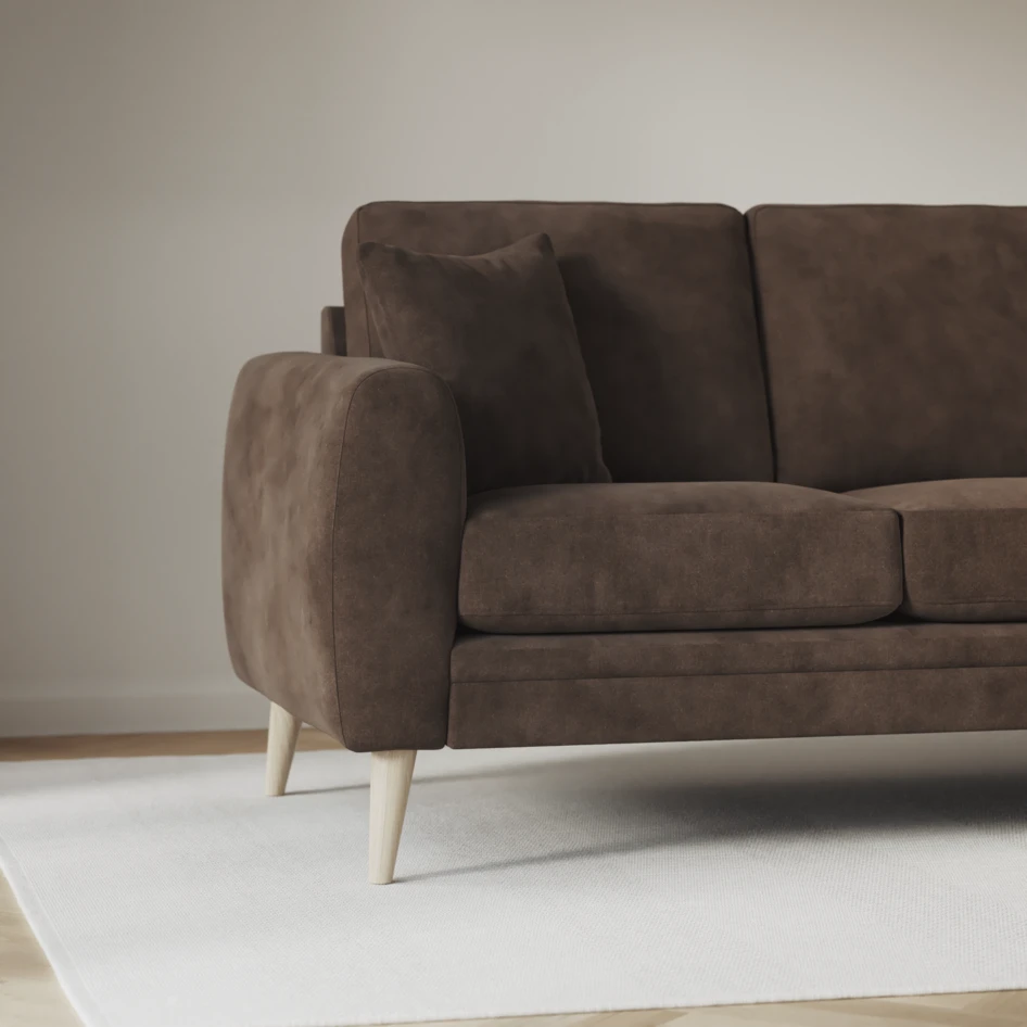 Eden - 3-sits soffa med schäslong vänster och divan höger - Brun