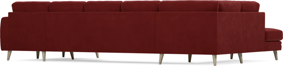 Eden - 3-sits soffa med divan vänster och schäslong höger - Röd
