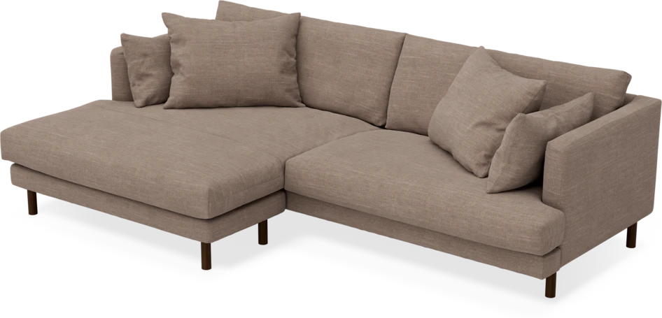 Harper - 4-sits med schäslong XL vänster - Brun