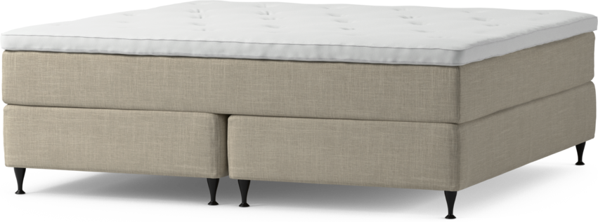Delux Exclusive - Kontinentalsäng, dubbelsäng med bäddmadrass och sängben - Beige